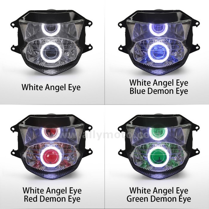 048 Headlight Honda Cbr1100Xx 1999-2007 Headlamp Hid Angel Eyes Blue Kit Front Lightings-4